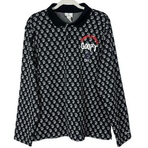Disney 100 H&M Donald Duck Goofy All Over Print Polo Shirt Mens XL‎